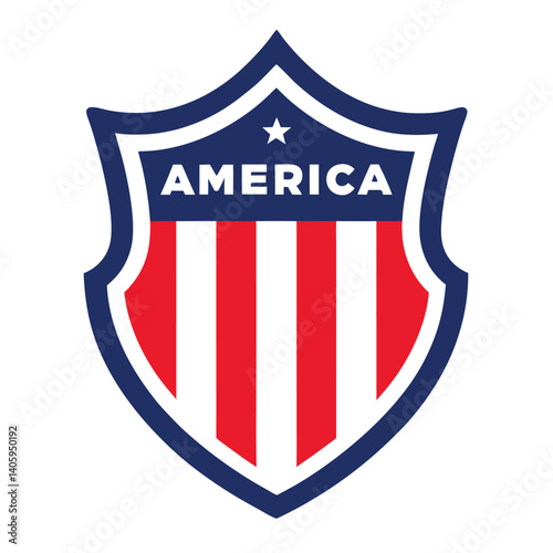 American Shield with America Text vector on white Background