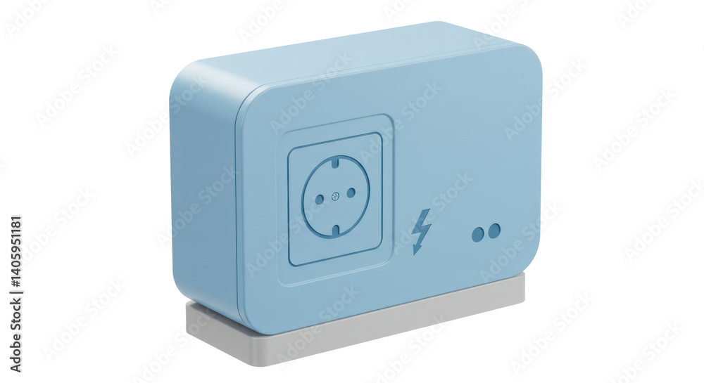 Isolated power socket adapter with lightning bolt symbol Isolated power socket adapter with lightning bolt symbol