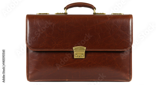 Isolated leather briefcase