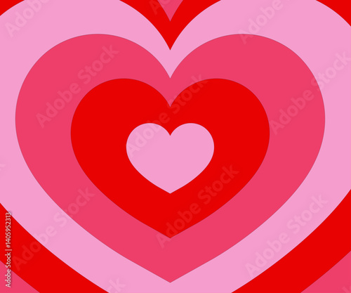 Cute heart Symbol on Pink and Red swirl Background for love, decoration and romance