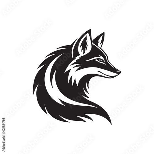 fox vector silhouette outline illustration
