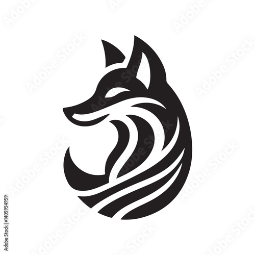 fox vector silhouette outline illustration
