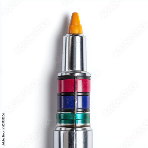 Vibrant Multicolored Marker Captured In Top View On Crisp White Background Inspiring Creative Colorful Expression