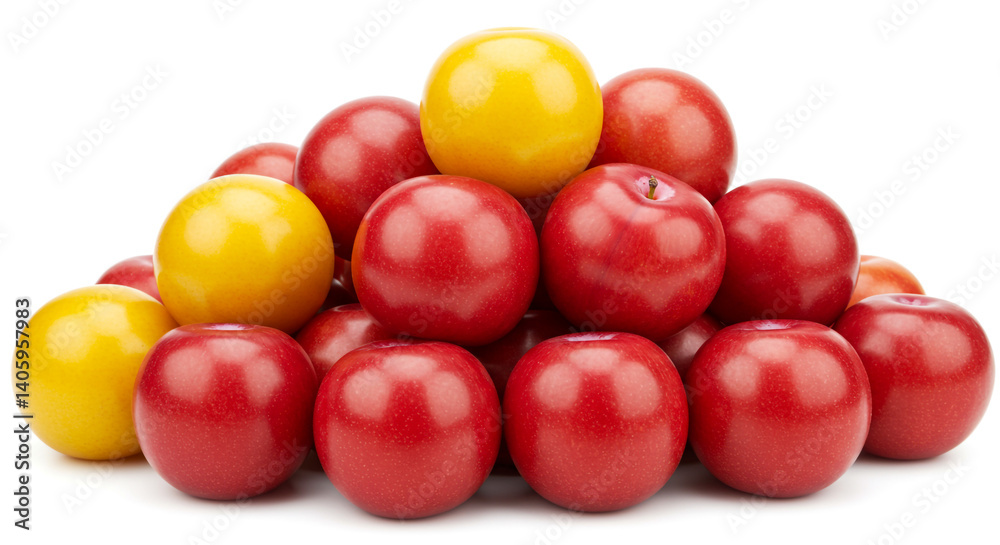 Red and yellow plums vibrant fruit pile juicy summer harvest Red and yellow plums vibrant fruit pile juicy summer harvest