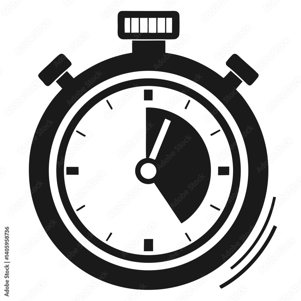 stopwatch icon black and white minimalist design stopwatch icon black and white minimalist design