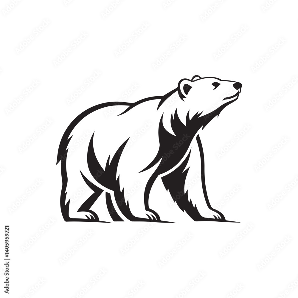 Obraz premium polar bear vector silhouette clip art logo design