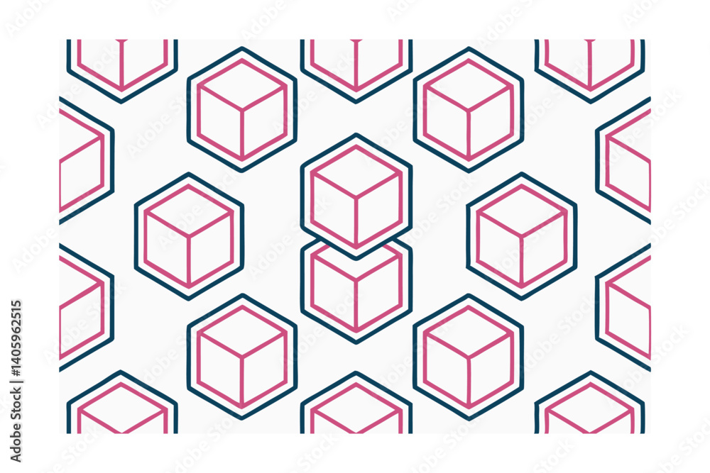 Geometric Cube Pattern In Pink And Blue For Backgrounds And Modern Designs Simple Abstract Backdrop Geometric Cube Pattern In Pink And Blue For Backgrounds And Modern Designs Simple Abstract Backdrop