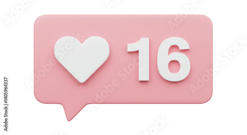 Isolated Sixteen Likes Notification photo