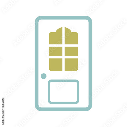 Interroom door vector icon. Construction, repair