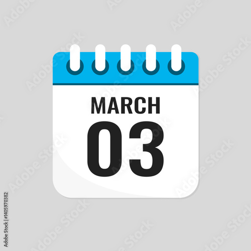 Icon page calendar day - 3 March