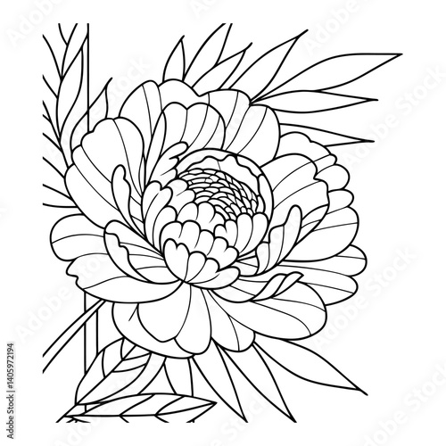floral background with flowers coloring page