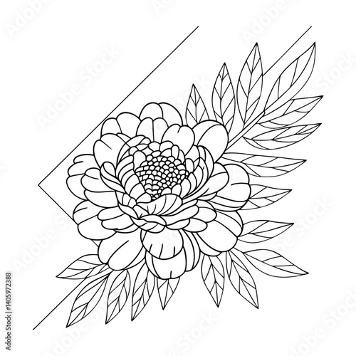 floral background with flowers coloring page
