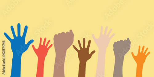 raised hand icon. crowd hand icon.