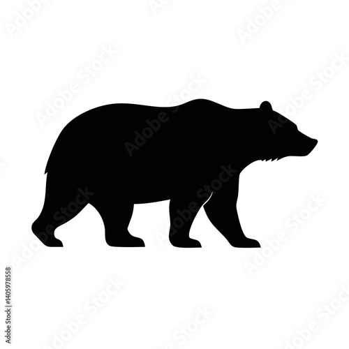 Black bear silhouette vector image for wildlife animal nature and forest themed designs and graphics