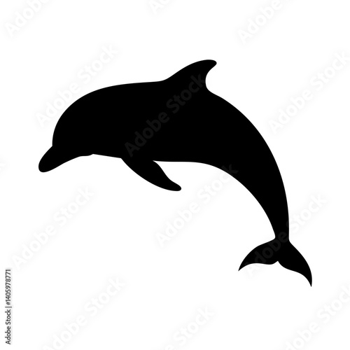 Dolphin silhouette vector illustration for marine life animal ocean sea designs and graphics art