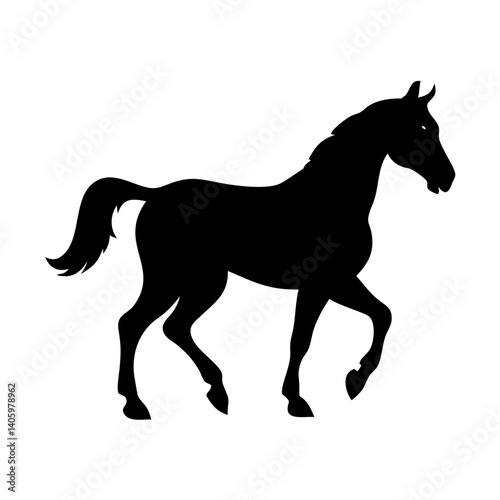 Horse silhouette vector image for equestrian design and animal graphic illustration projects online use