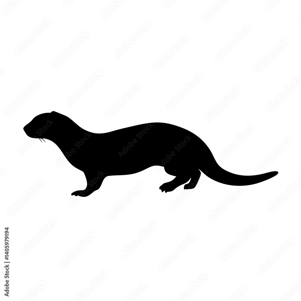 Otter silhouette vector image for animal lovers and wildlife enthusiasts black otter illustration Otter silhouette vector image for animal lovers and wildlife enthusiasts black otter illustration