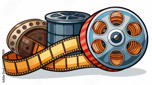 Film Strip Isolated on White Background, camera film, old film, camera film, old film, film reel