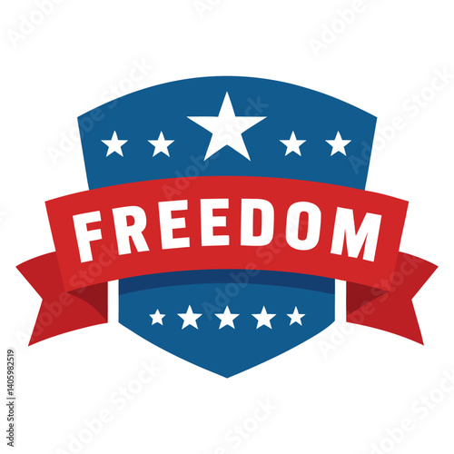 American freedom banner on white background, vector illustration