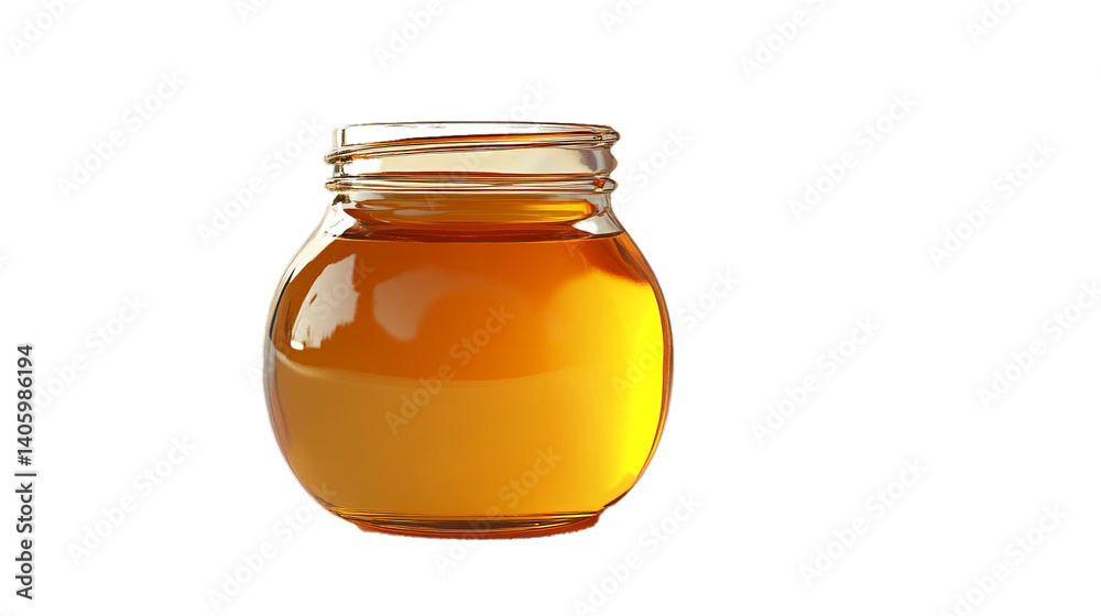 Jar of honey isolated on a white background