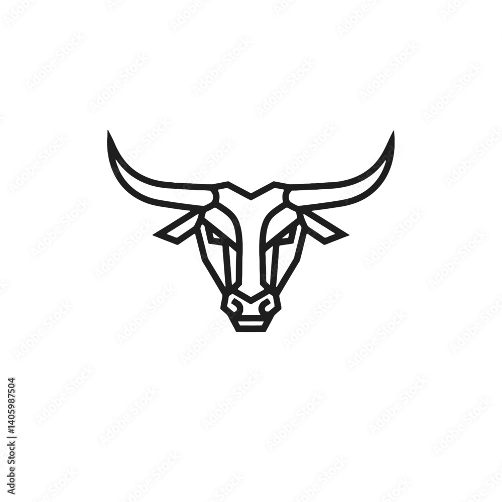 Geometric Bull Head Logo Geometric Bull Head Logo