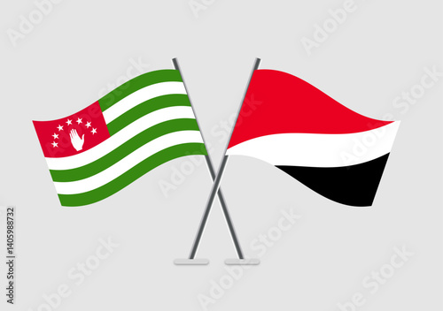 Abkhazia and Principality of Sealand vector flags in diplomatic pose flat design
