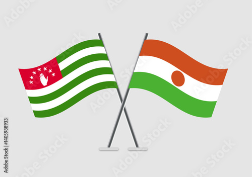 Abkhazia and Niger vector flags with simple international vibe