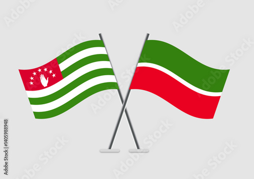 Abkhazia and Tatarstan vector flags depicted in formal pairing