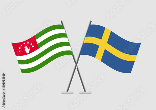 Abkhazia and Sweden vector flags vectorized for presentation