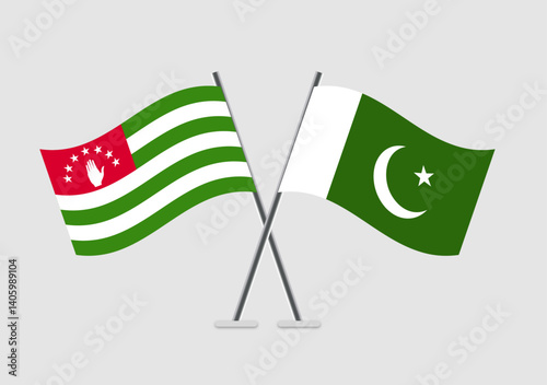 Abkhazia and Pakistan  vector flags created for media design