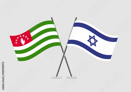 Abkhazia and Israel vector flags with design for political themes