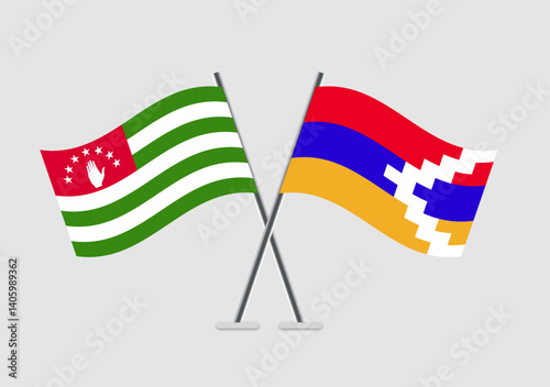 Abkhazia and Nagorno-Karabakh Republic vector flags image ideal for posters or prints