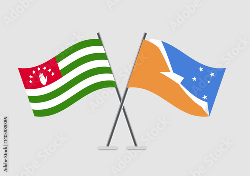 Abkhazia and Tierra del Fuego Province - Argentina vector flags in national vector frame