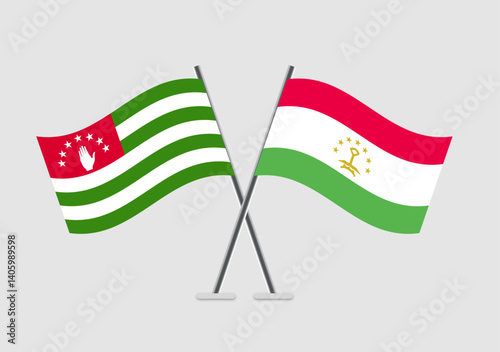Abkhazia and Tajikistan vector flags with isolated symmetrical design