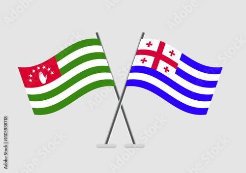 Abkhazia and Ajaria vector flags isolated on light background