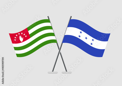 Abkhazia and Honduras vector flags displayed in united stance