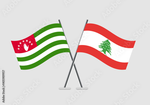 Abkhazia and Lebanon vector flags showing dual-country harmony