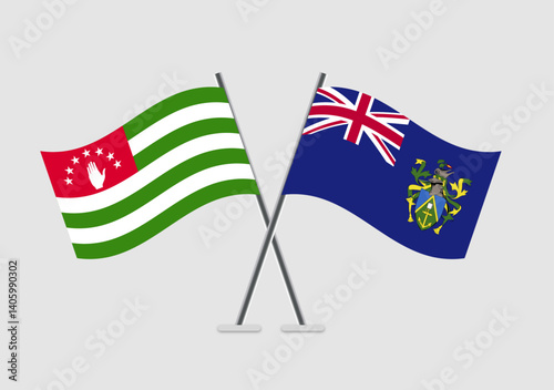 Abkhazia and Pitcairn Islands vector flags designed for printed vector media