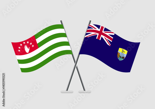 Abkhazia and Saint Helena vector flags with subtle design aesthetic