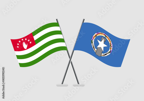 Abkhazia and Northern Mariana Islands vector flags used in national-themed projects