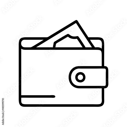 Wallet with money icon vector illustration for finance and business concept and design element