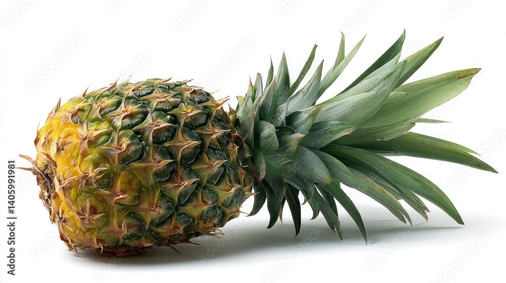 Fresh Pineapple Lying Down on White Background Still Life Fresh Pineapple Lying Down on White Background Still Life