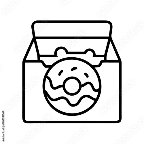 Donut in box delivery service bakery shop pastry sweet treat dessert food order online takeout