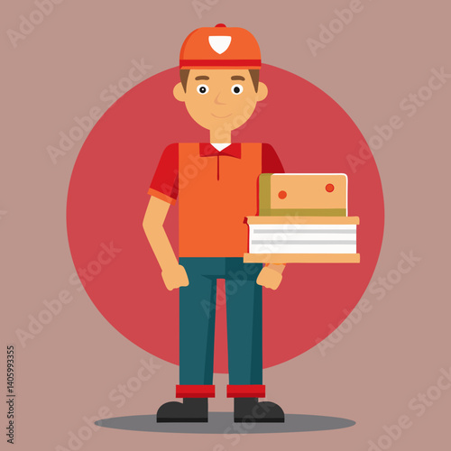 man with a box  Vector icon illustration silhouette Graphics design image white background 