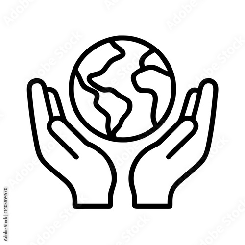 Hands holding earth globe vector illustration, save earth concept, world in hands, environment care, 90