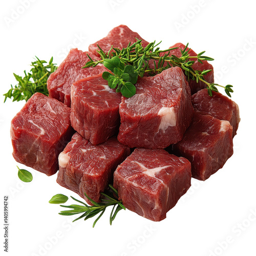 Beef isolated on transparent background.