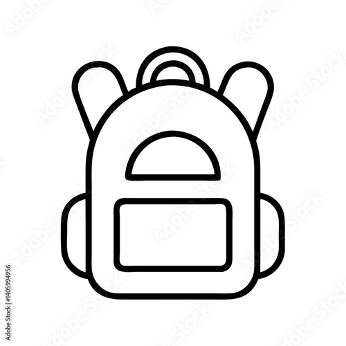 Backpack vector illustration, school bag outline drawing for education and travel design needs