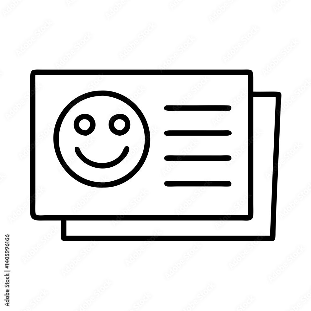 Customer feedback form satisfaction survey review card happy face icon business document card Customer feedback form satisfaction survey review card happy face icon business document card