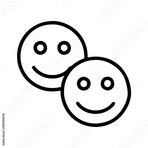 Two happy face emoji vector illustration for social media and communication design elements graphic