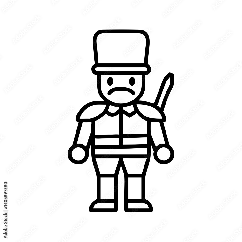 Sad toy soldier vector art illustration outline drawing clip art image toy soldier with sword icon Sad toy soldier vector art illustration outline drawing clip art image toy soldier with sword icon